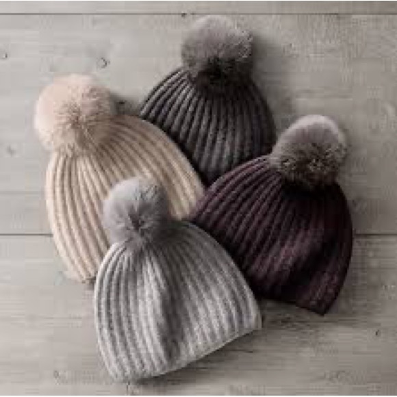 RH Cashmere Pom Beanie - Picture 2 of 5